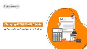 Canadian freelancer reviewing invoice showing no GST HST charged to US client under export rules