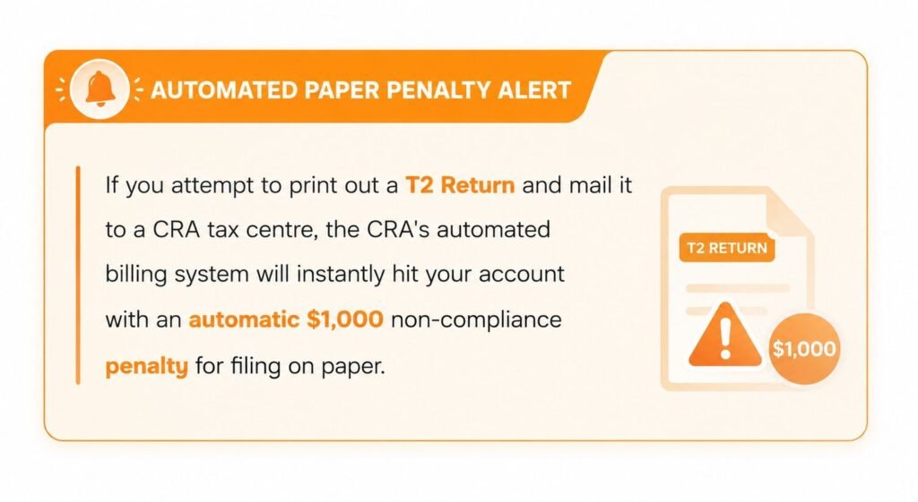 Automated T2 Return Paper Penalty Alert: Avoid CRA’s $1,000 Fine for Paper Filing