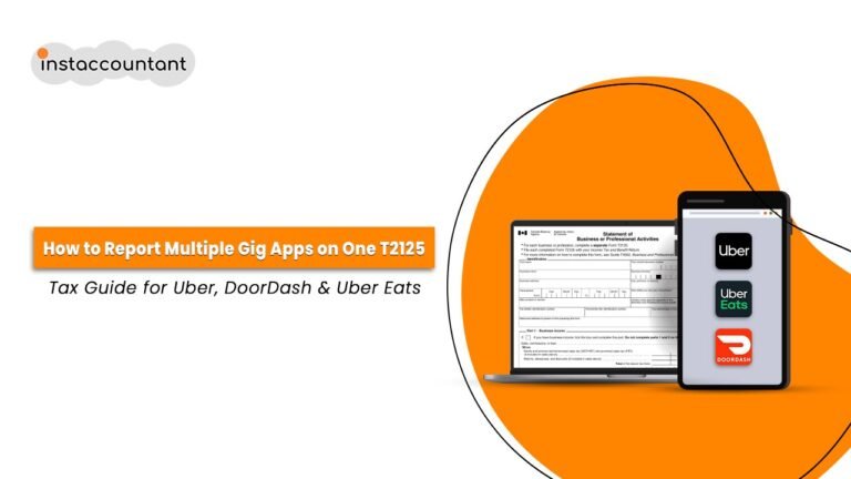 “How to report multiple gig apps on T2125 form Canada | Uber DoorDash Instacart SkipTheDishes CRA tax filing guide”