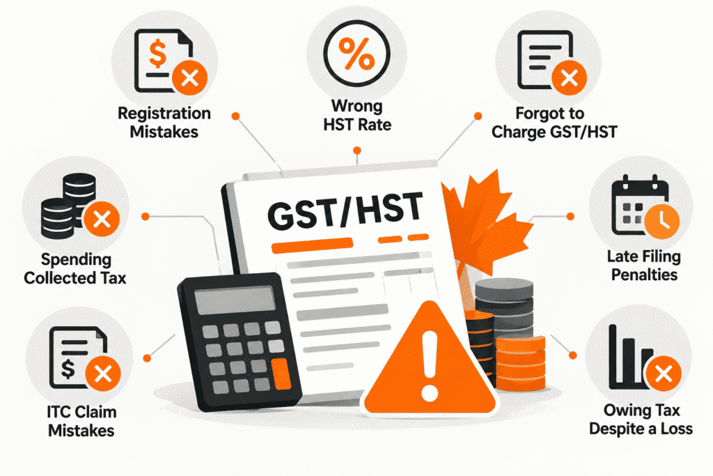 These GST/HST mistakes are the ones that get CRA asking questions. See the most common ITC and registration errors, and how to fix them before a review.