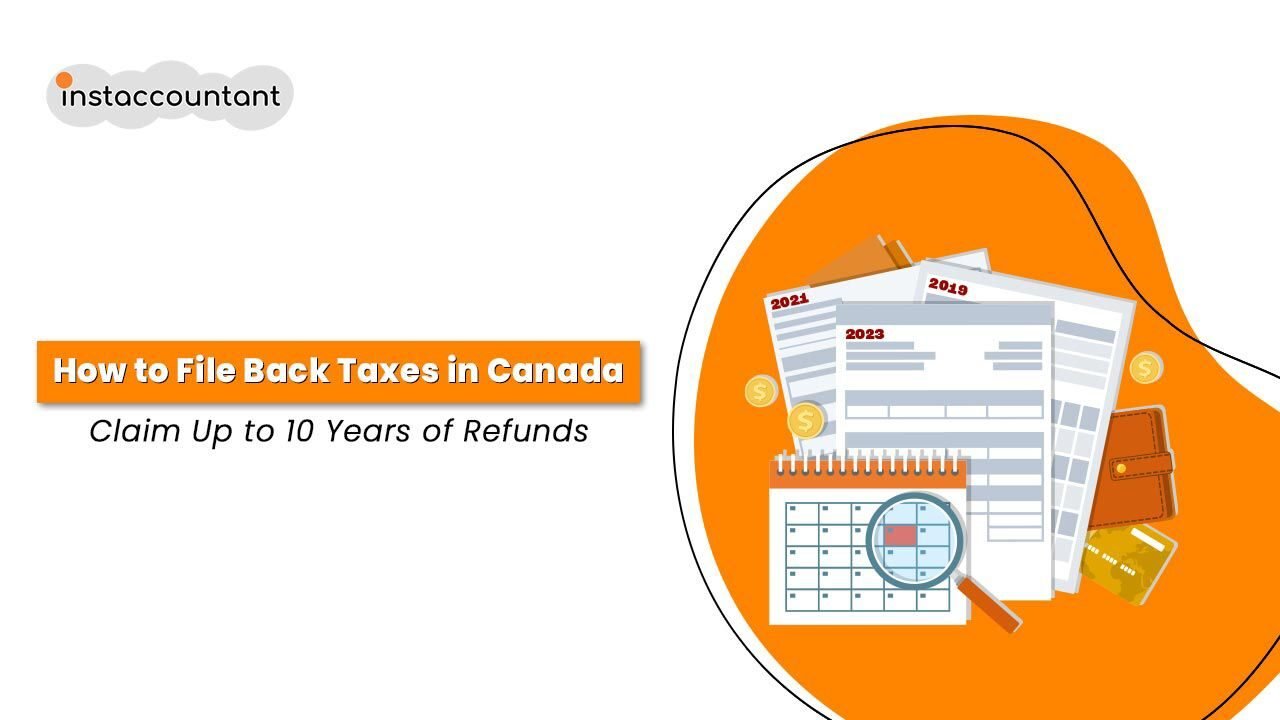 “Canadian taxpayer filing back taxes online to claim up to 10 years of refunds, CRA tax return, income tax filing, GST/HST credits, Canada Child Benefit eligibility”